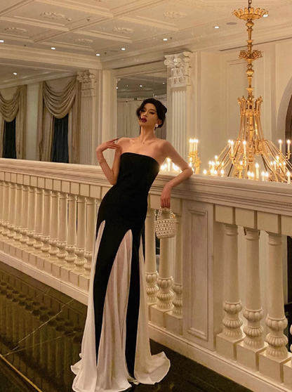 Sexy A line Strapless Black 18th Birthday Dress Long Party Birthday Outfits For Women DP0188