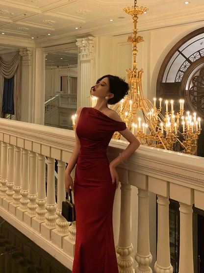 Sexy Mermaid Burgundy 18th Birthday Dress Long Party Birthday Outfits For Women DP0186