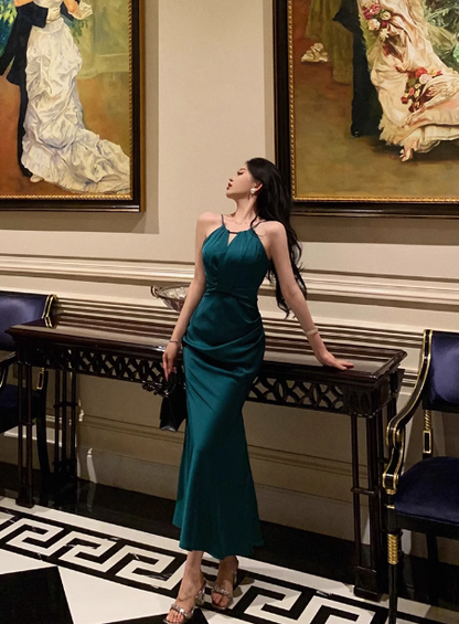 Pretty Mermaid Halter Neckline Green 18th Birthday Dress Party Outfits Birthday Outfits For Women DP0173