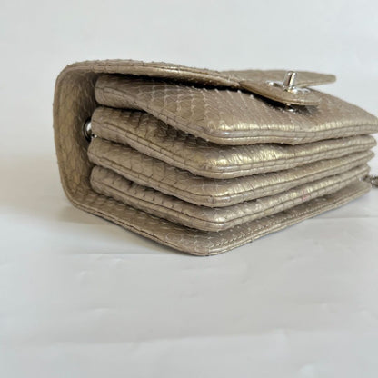 Chanel Mini Rectangle Gold Python Crossbody Bag