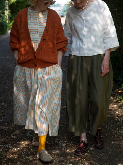 Solid Color Cotton and Linen Women's Pants