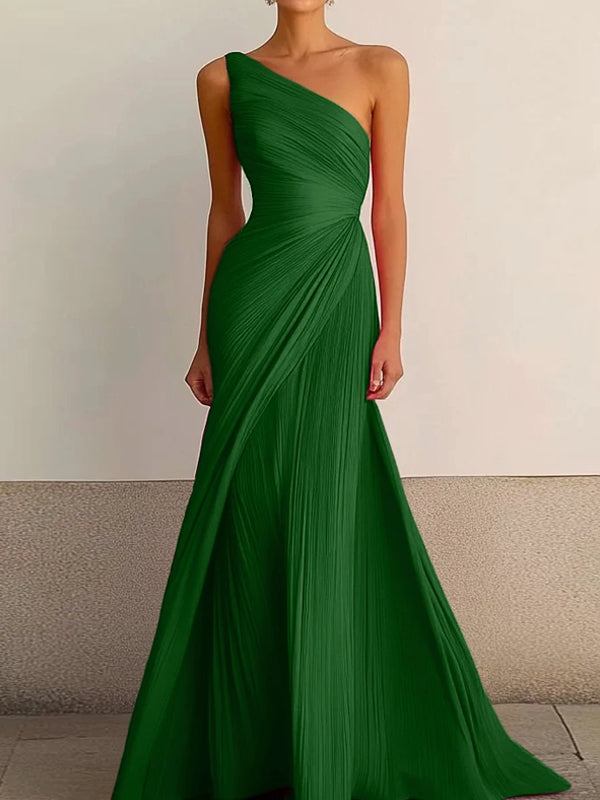 Formal Party Prom Dress One Shoulder Maxi Dress