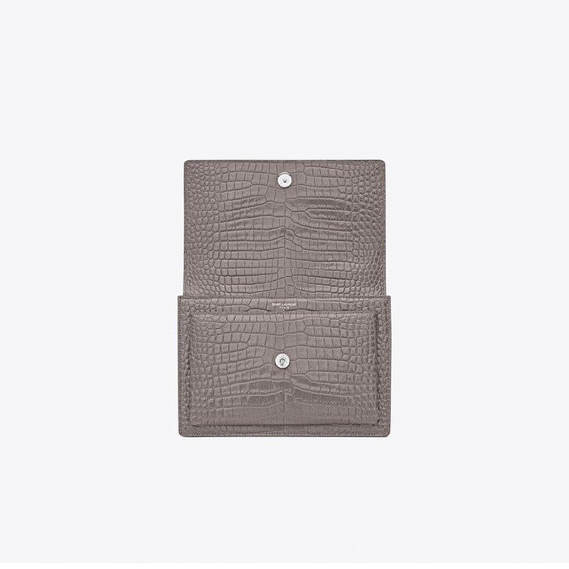 Saint Laurent Sunset Medium In Crocodile Embossed Shiny Leather