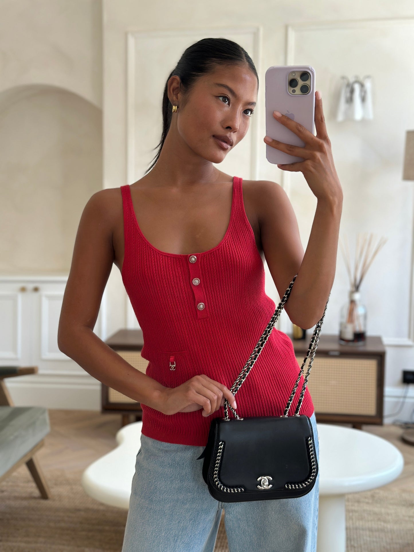 Chanel Braided Chic Flap Bag in Black Lambskin Leather with Silver Hardware