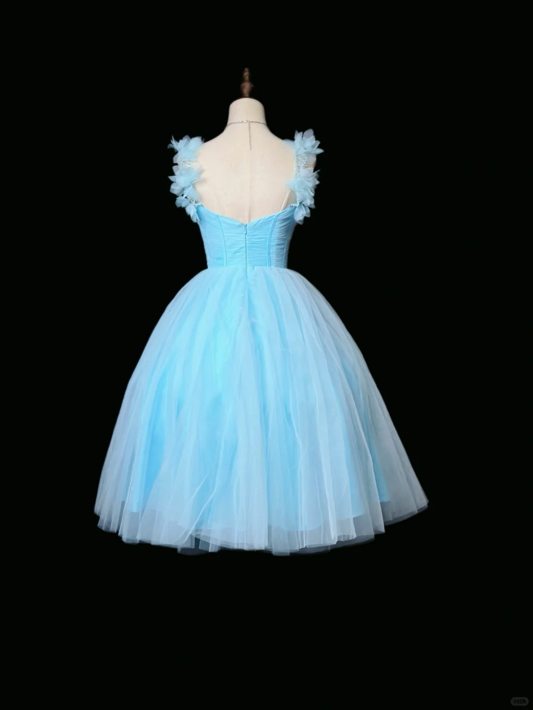 Simple Blue Tulle A Line Homecoming Dress Short Cocktail Dress S431
