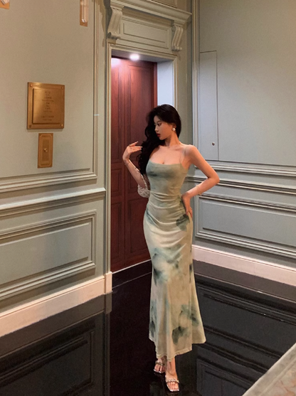 Sexy Mermaid Spaghetti Straps Green 18th Birthday Dress Holiday Party Birthday Outfits For Women DP0174