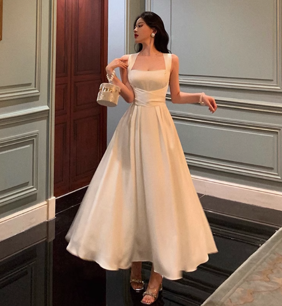 Pretty A Line Square Neckline White 18th Birthday Dress Party Outfits Birthday Outfits For Women DP0171