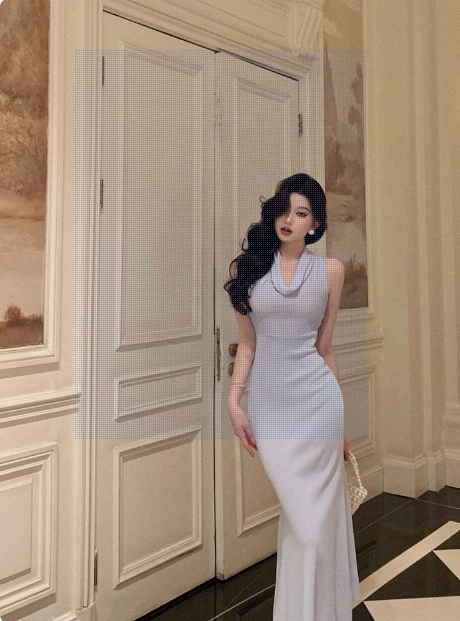 Vintage Mermaid Light Blue Chiffon 18th Birthday Dress Party Gown Birthday Outfits For Women DP0197