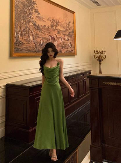 Sexy A line Spaghetti Straps Green 21st Birthday Dress Holiday Party Birthday Outfits For Women DP0211