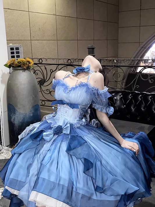 Sexy Ball Gown Off The Shoulder Half Sleeves 21st Birthday Dress Lolita Dress Birthday Outfits DP0213