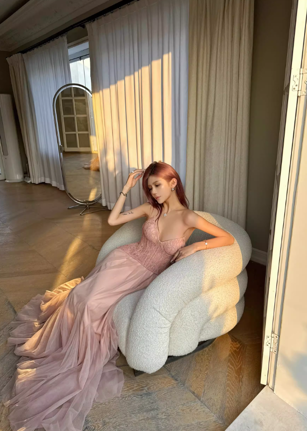 Pink Princess A Line Sweetheart Neck Tulle Lace Long Prom Dress Party Dress Birthday Dress SH3755