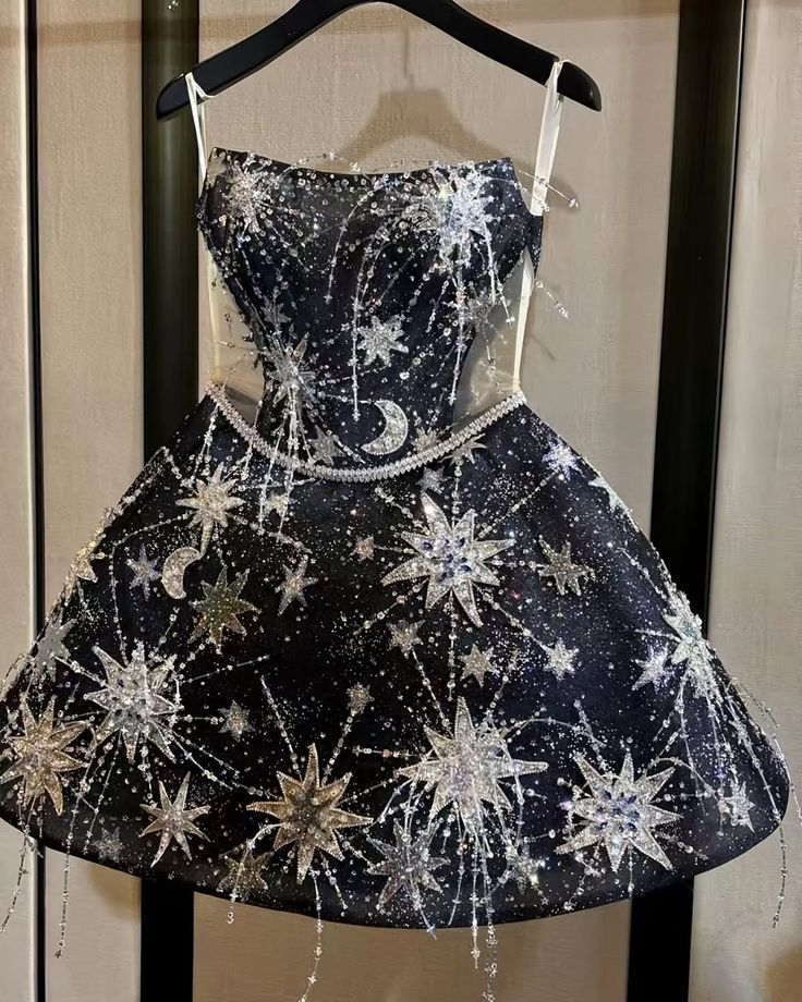 Sparkly Navy Blue Beaded A Line Homecoming Dress Short Party Gown S262