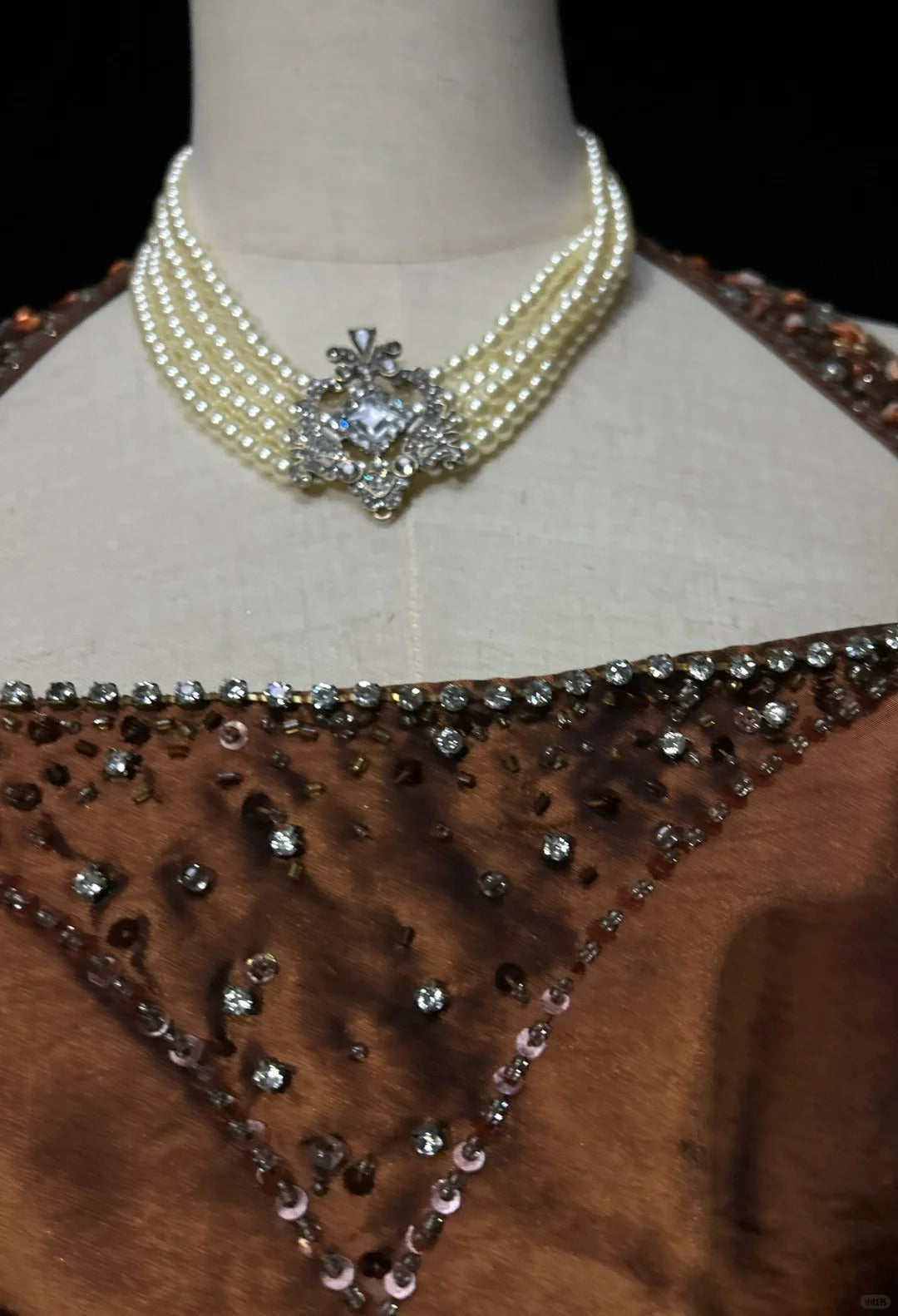 Brown Maillard Vintage Fashion Elegant Exquisite Beaded Strap Long Satin Floor Length Train Ball Gown Evening Dress Prom Dress gh3874