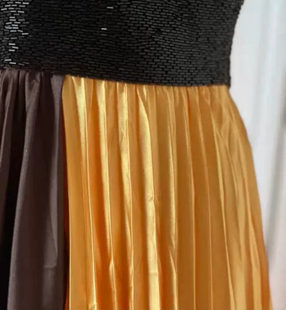 Yellow Exquisite Beading Long Satin Fashion Ball Gown Evening Gown Party Dress Prom Dress gh4267