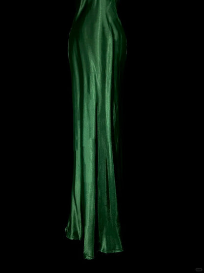Green Elegant Long Satin Party Dress Prom Dress Evening Gown gh4694