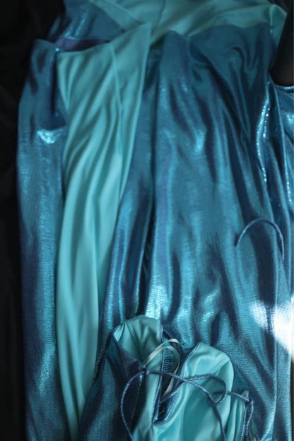 Blue Elegant Satin Long Mermaid Slim Fit Floor Length Ball Gown Evening Gown Prom Dress gh4201