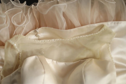 Champagne Delicate Pearl Beads Fashion Short Tulle Satin Princess Dress Wedding Dress Homecoming Dress Birthday Party Dress Cocktail Party Dress Evening Dress Prom Dress Evening Dress gh3969