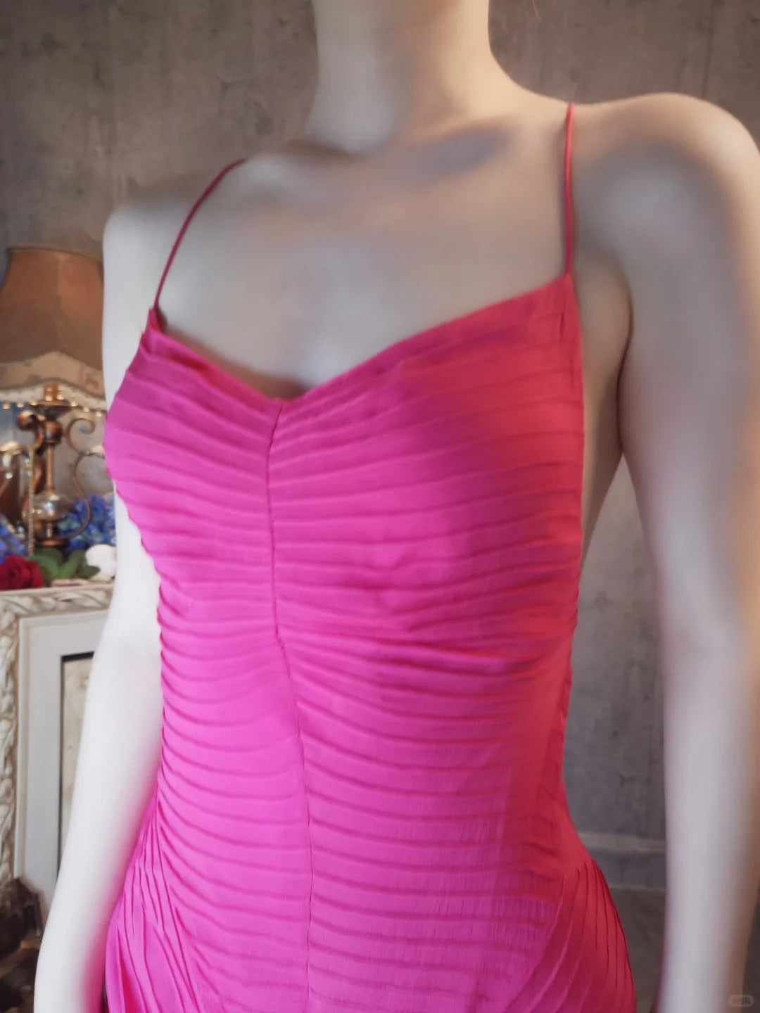 Beautiful rose pink vintage rose pink pleated craftsmanship retro elegant long chiffon prom dress evening dress party dress gh4807