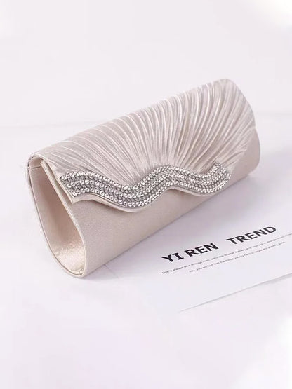 Diamond Evening Bag Crinkle Clutch