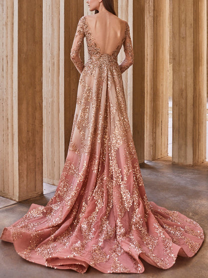 Sequined Elegant Mesh Women's Dress