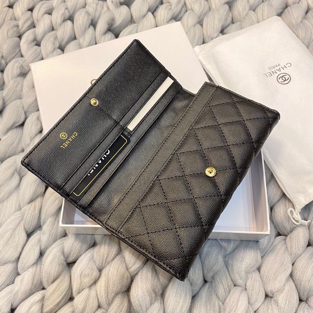 CHANEL 24C BLACK CAVIAR CHAIN WITH CHARMS WOC