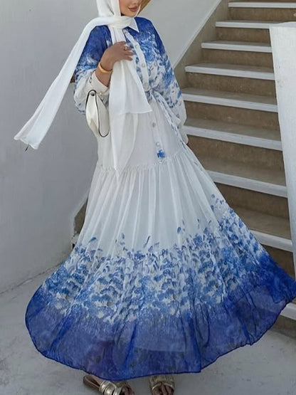 Elegant Temperament Color Matching Maxi Dress