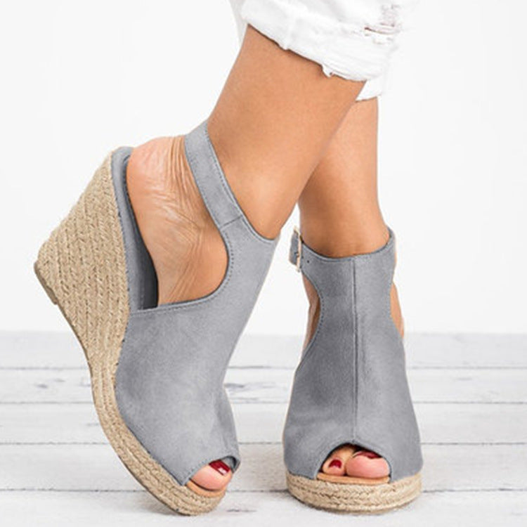 Platform Wedge Fish Mouth Sandals