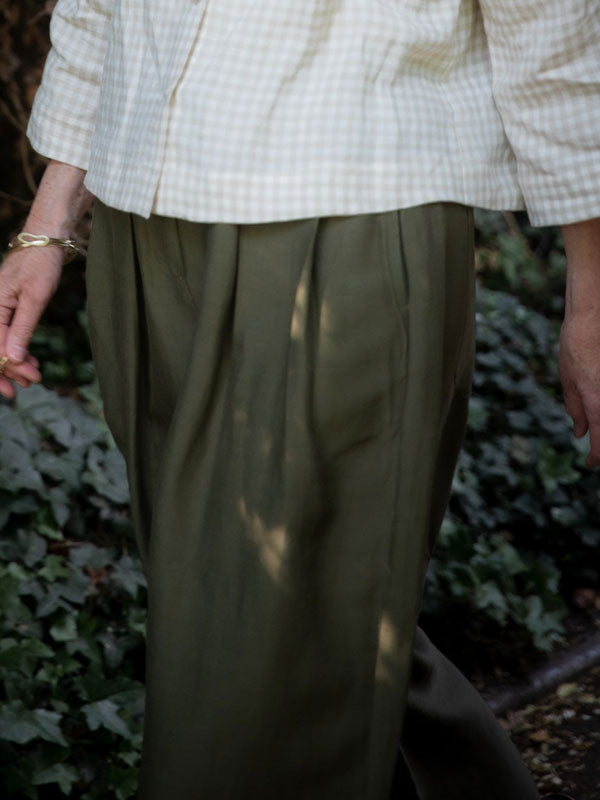 Solid Color Cotton and Linen Women's Pants