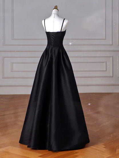 Black/Red/Navy Elegant Simple Fashion A-Line Satin Long Ball Gown Evening Dress Party Dress Prom Dress gh3573