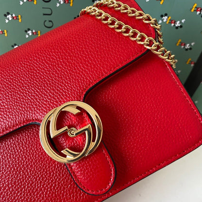Gucci Interlocking Leather Chain Crossbody
