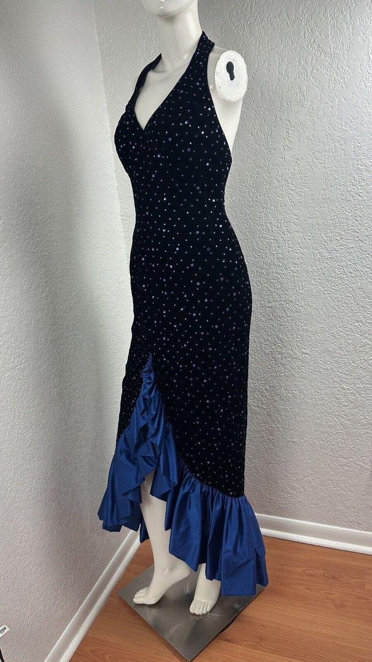 Blue vintage shiny suspender long elegant ruffled prom dress evening dress party dress dance dress gh3226