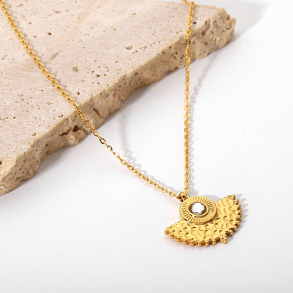 Fan Shaped Pendant Necklace