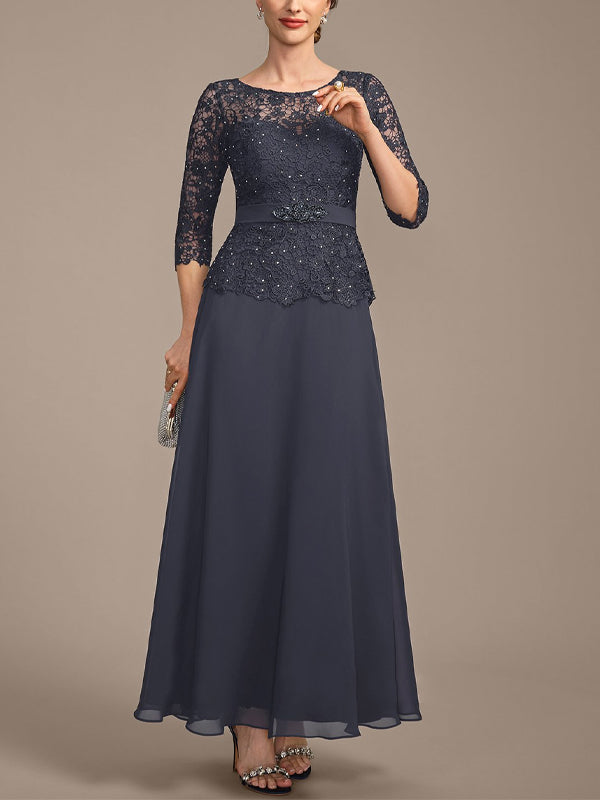 Lace Solid Color Midi Dress