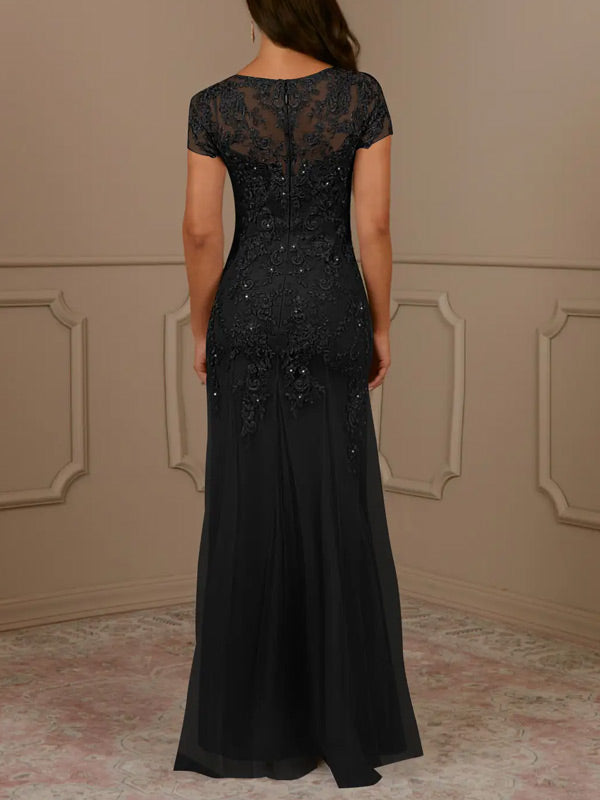 Mermaid Scoop Sequins Tulle Dress