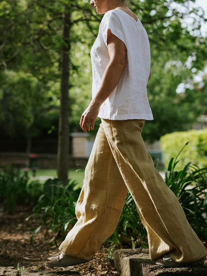 Loose Wide Leg Elastic Waist Women's Pants