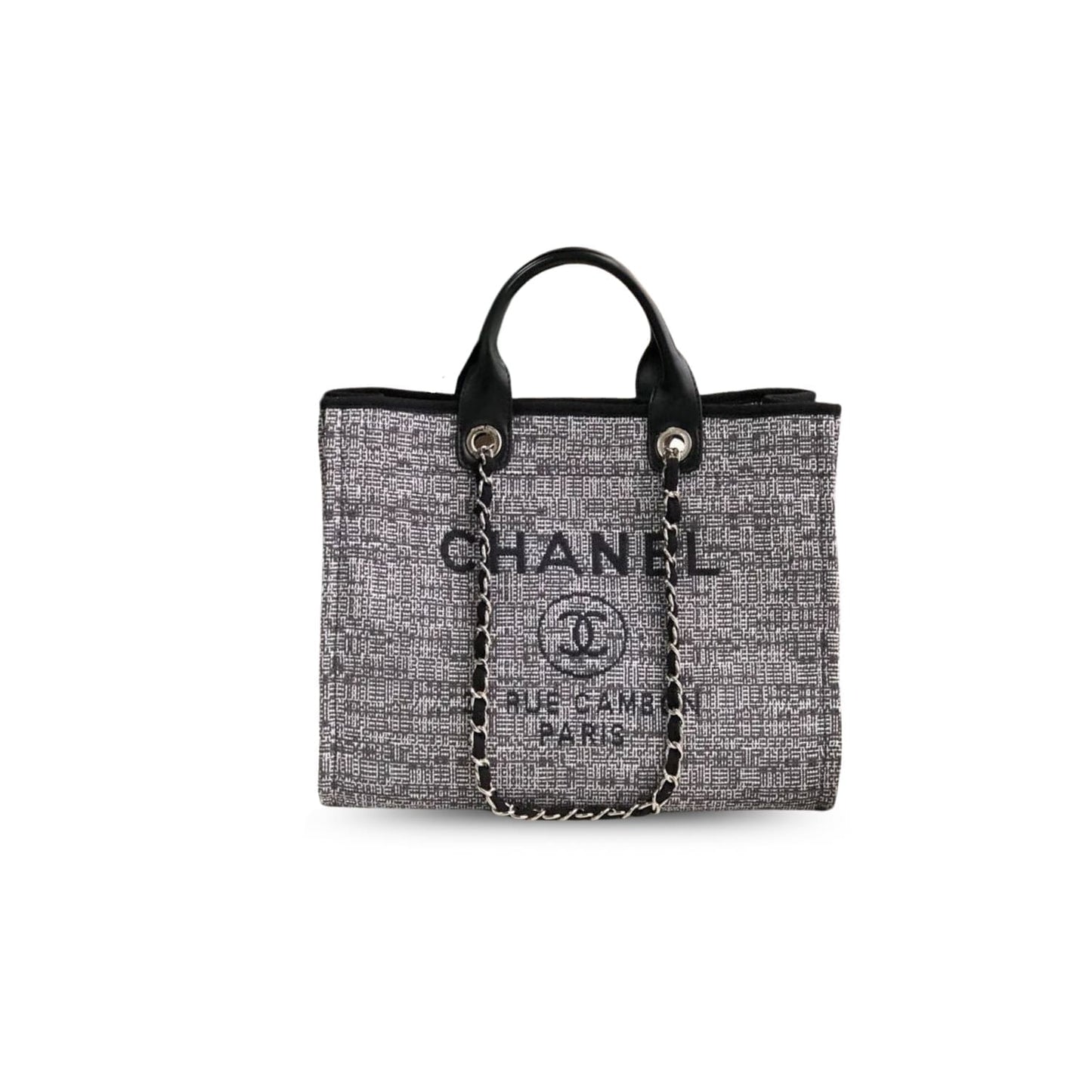 Chanel Deauville Tote Raffia Canvas Bag