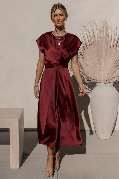 loveedsTM-lace-up satin sleeveless dress