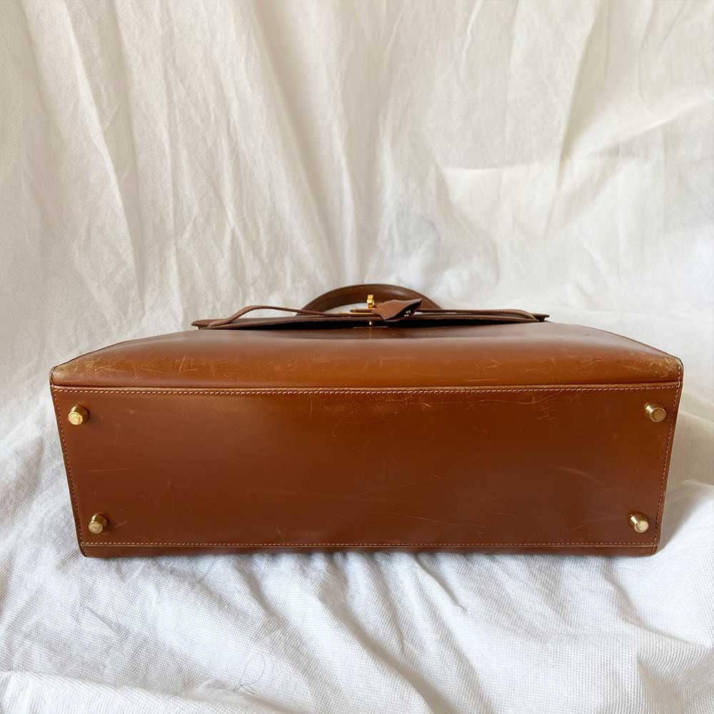 Hermes Brique Box Calf Leather Gold Hardware Kelly Sellier 35 Bag