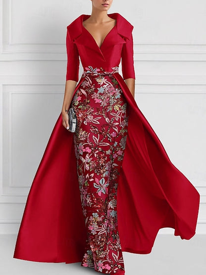 Satin Split Temperament Women's Dress