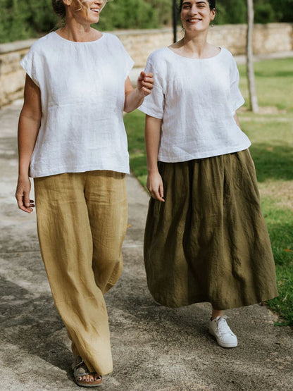 Loose Wide Leg Elastic Waist Women's Pants