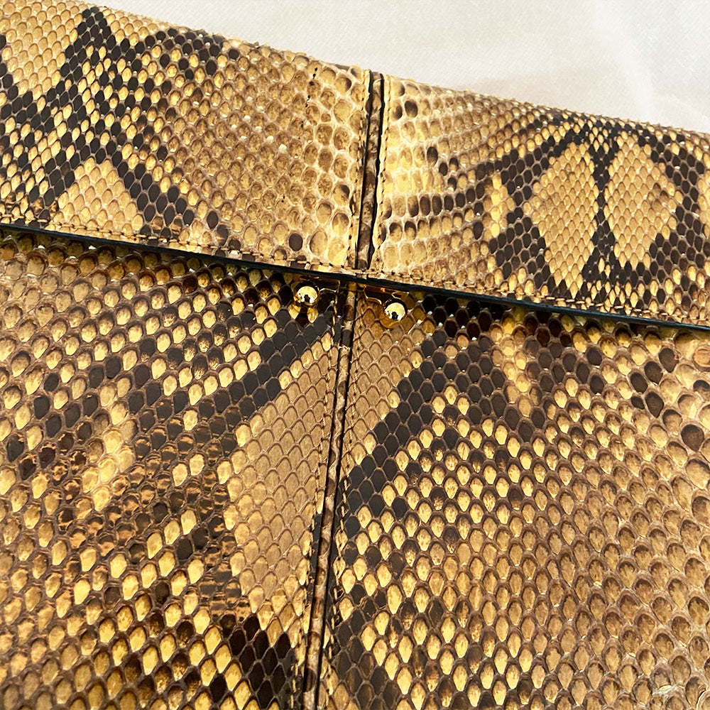 Marni Python Tan Clutch Bag