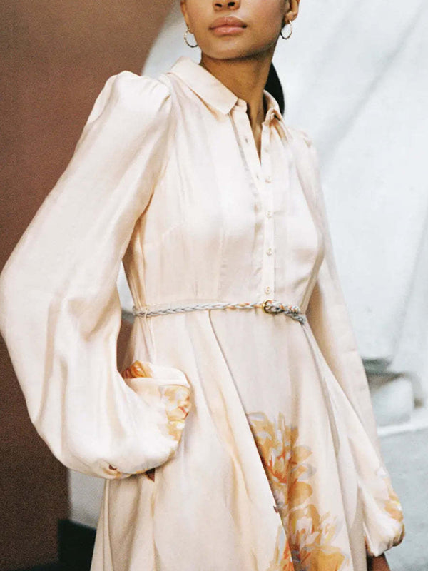 Elegant Chiffon Printed Temperament Women's Dress