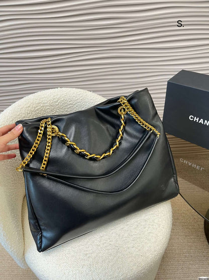 Chanel 22 Small Handbag Black Gold