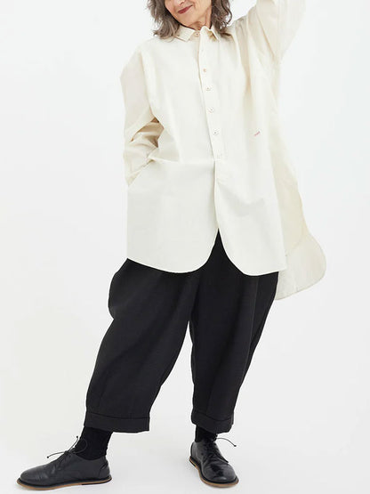 Loose Pleated Women's Seven Points Pants