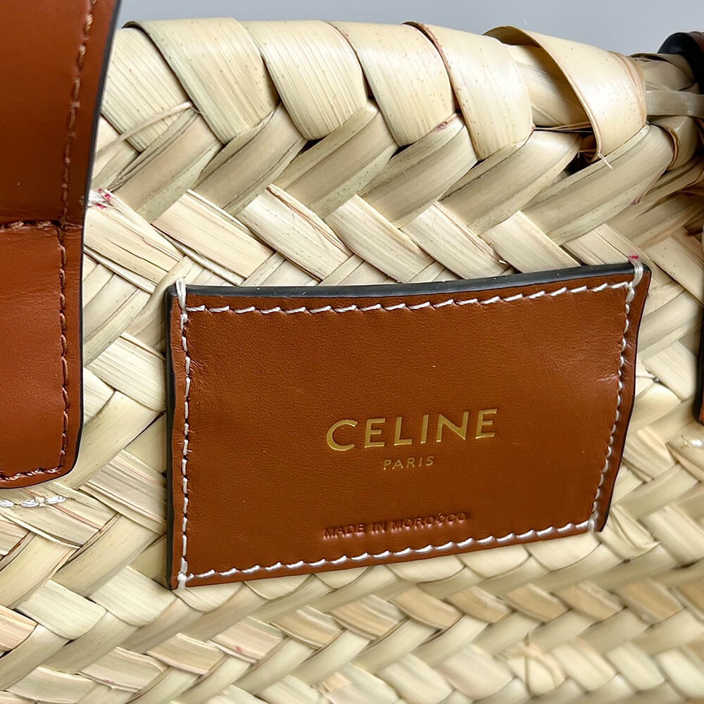 TEEN CELINE CLASSIC PANIER in Palm leaves and Calfskin