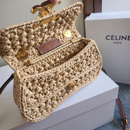 CELINE TEEN CELINE LOLA IN RAFFIA EFFECT TEXTILE