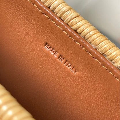 CELINE TEEN GARANCE BAG IN WICKER AND NATURAL CALFSKIN