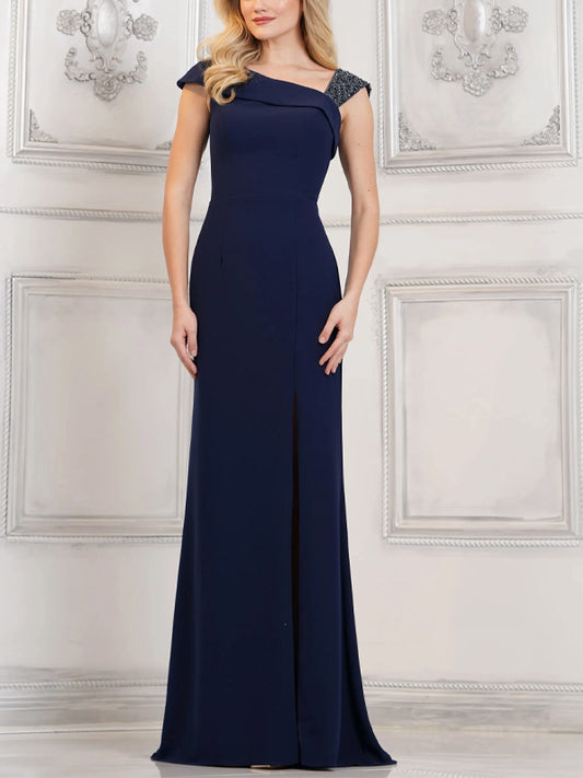 Off-shoulder Solid Color Maxi Dress