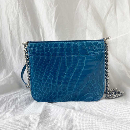 Kwanpen Crocodile Blue Box Bag