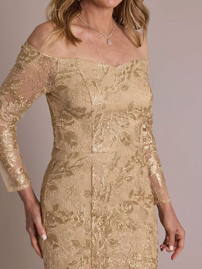 Long-Sleeve Off-the-Shoulder Mermaid Dress